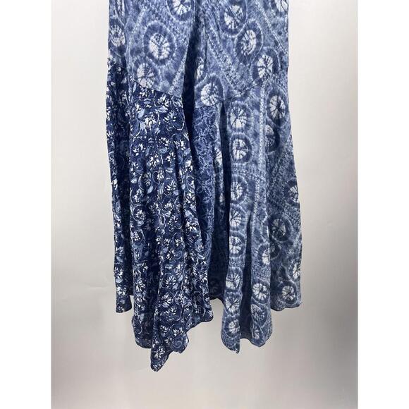 Lauren Ralph Lauren Patchwork 100% Linen Dress Women's 12 Mixed Print Western - Picture 6 of 11